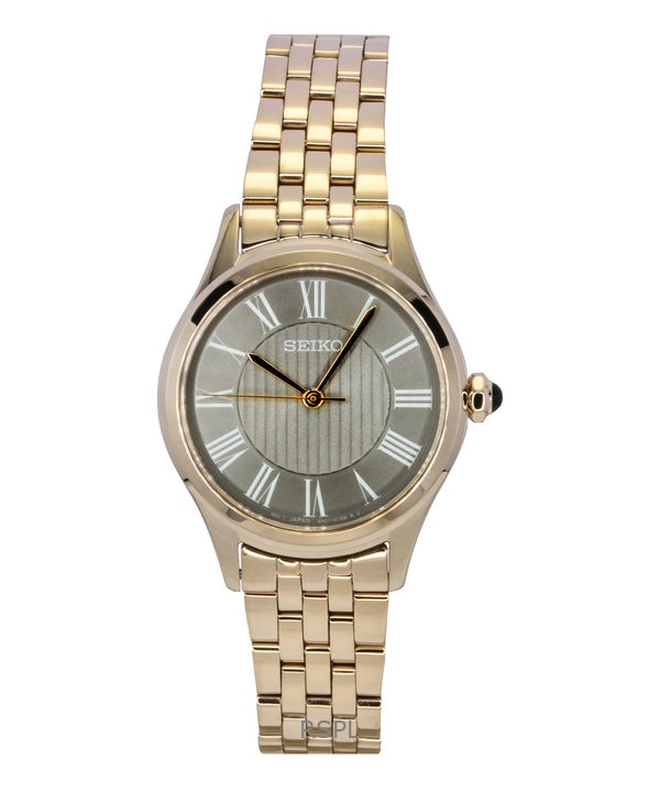Seiko Classic Ruostumattomasta teräksestä valmistettu harmaa kellotaulu Quartz SUR614P1 naisten kello