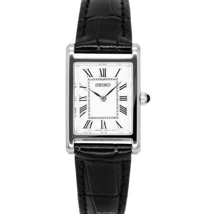 Seiko Classic -kvartsi SWR107P1 naistenkello nahkarannekkeella, valkoinen kellotaulu