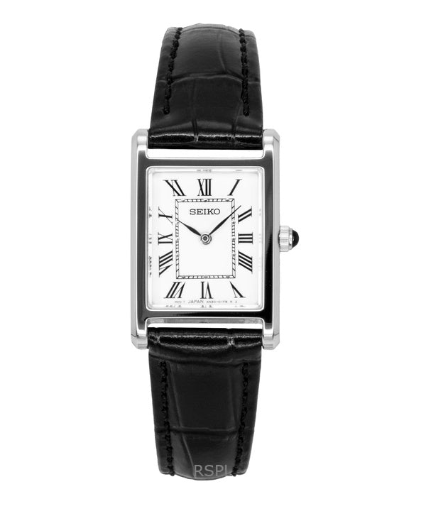 Seiko Classic -kvartsi SWR107P1 naistenkello nahkarannekkeella, valkoinen kellotaulu