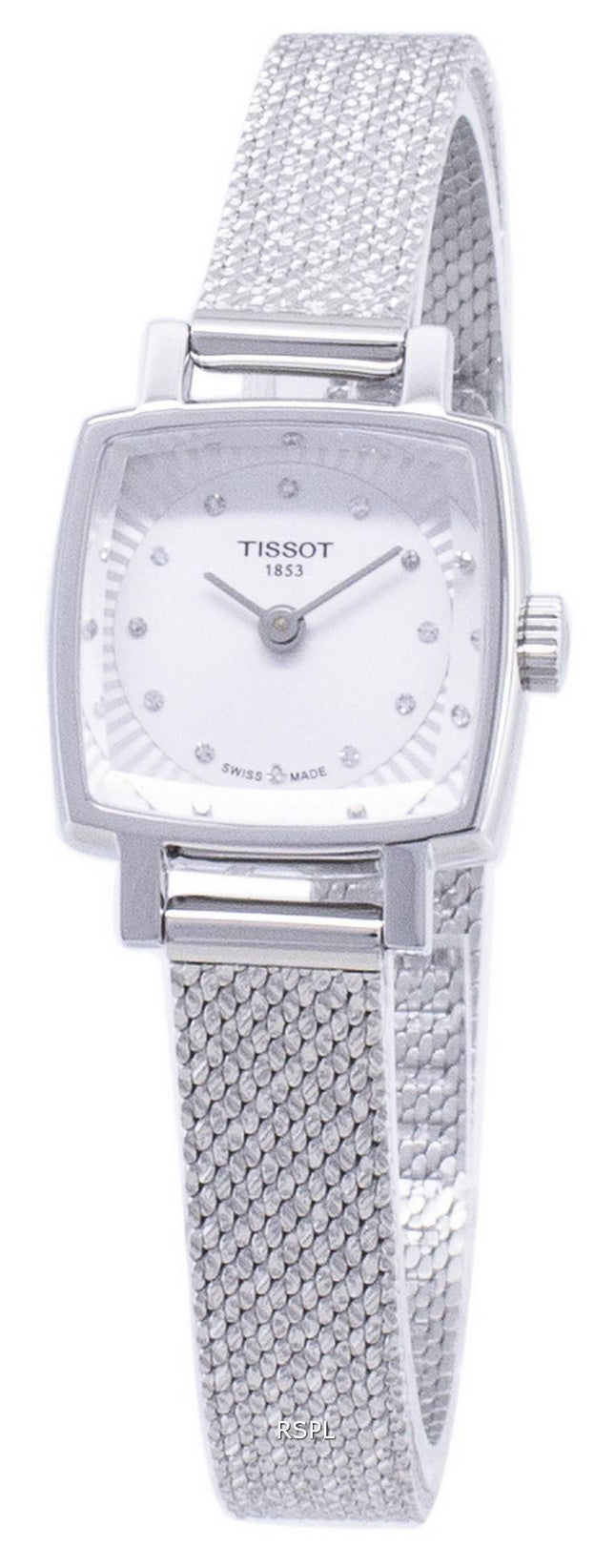 Tissot T-Lady Lovely neliö T 058.109.11.036.00 T0581091103600 Diamond aksentti kvartsi Naisten Kello
