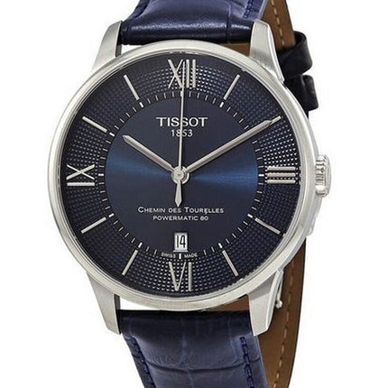 Tissot T-Classic Powermatic 80 Chemin Des Tourelles sininen kellotaulu automaattinen T099.407.16.048.00 T0994071604800 miesten k