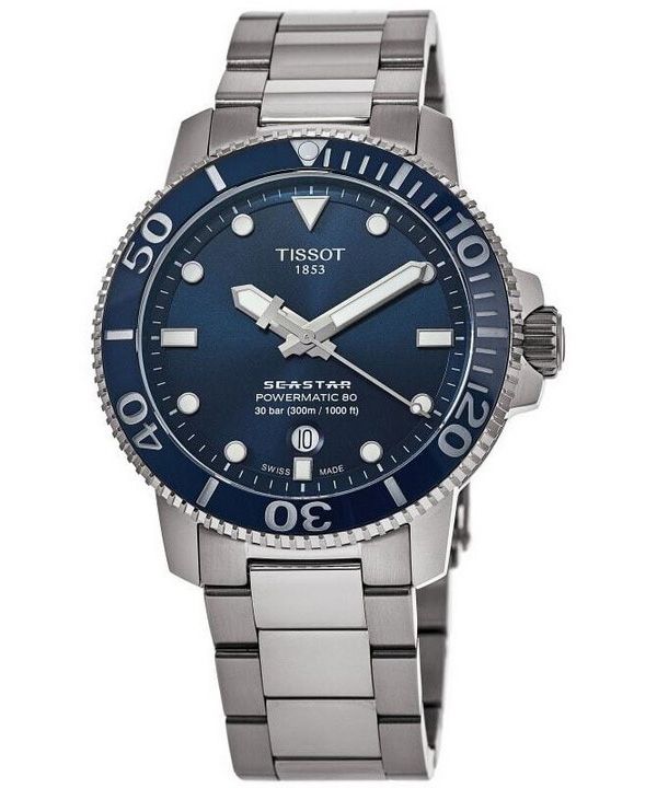 Tissot Seastar 1000 Professional Powermatic 80 Blue Dial Diver',s T120.407.11.041.03 T1204071104103 300M miesten kello
