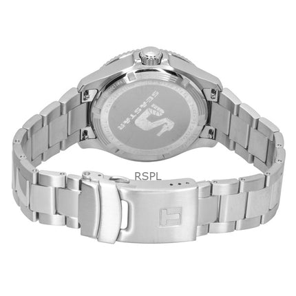 Tissot Seastar 1000 GMT ruostumattomasta teräksestä valmistettu musta kellotaulu kvartsi sukeltajan T120.852.11.051.00 300M miesten kello