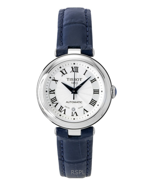 Tissot Bellissima -nahkahihna, valkoinen kellotaulu, automaattinen T126.207.16.013.00, naisten kello
