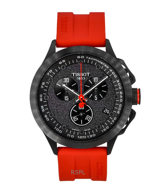 Tissot T-Race Vuelta Chronograph silikoniranneke mustalla kellotaululla kvartsi T135.417.37.051.04 100M miesten kello