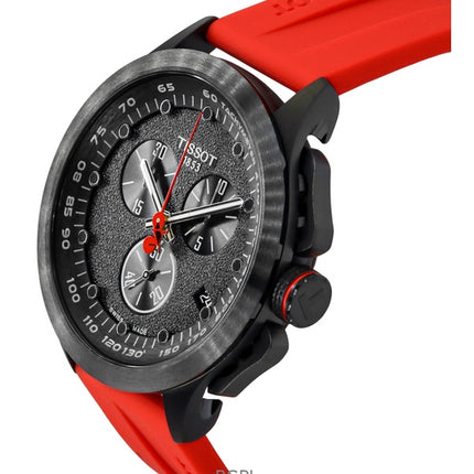 Tissot T-Race Vuelta Chronograph silikoniranneke mustalla kellotaululla kvartsi T135.417.37.051.04 100M miesten kello