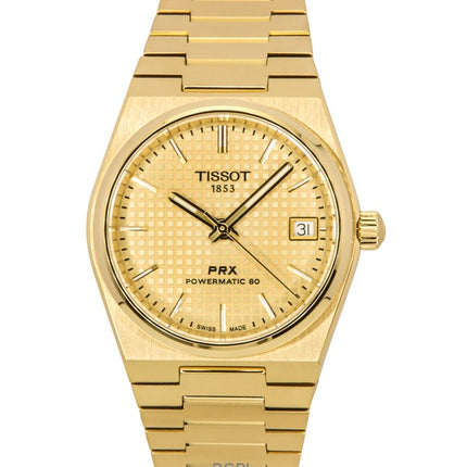Tissot PRX Powermatic 80 kullanvärinen ruostumattomasta teräksestä valmistettu samppanjakelloautomaatti T137.207.33.021.00 100M naisten kello