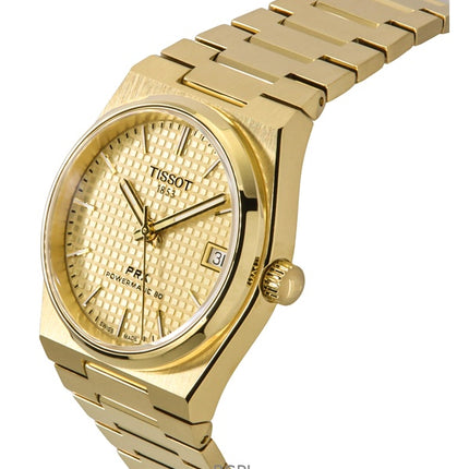 Tissot PRX Powermatic 80 kullanvärinen ruostumattomasta teräksestä valmistettu samppanjakelloautomaatti T137.207.33.021.00 100M naisten kello