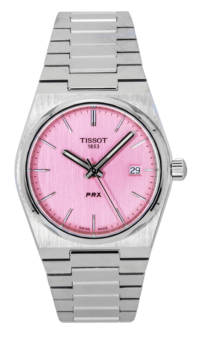 Tissot PRX ruostumaton teräs vaaleanpunainen kellotaulu kvartsi T137.210.11.331.00 100M naisten kello