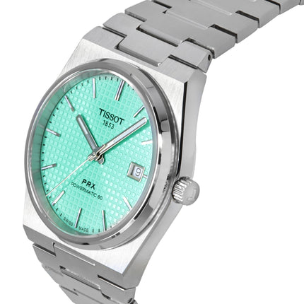 Tissot PRX Powermatic 80 ruostumaton teräs vaaleanvihreä kellotaulu, automaattinen T137.407.11.091.01 100M miesten kello