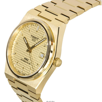 Tissot PRX Powermatic 80 Gold Tone ruostumattomasta teräksestä samppanjakelloautomaatti T137.407.33.021.00 100M miesten kello