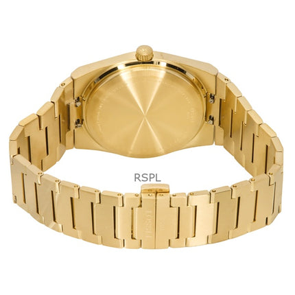 Tissot PRX Gold Tone ruostumaton teräs samppanjakellotaulu Quartz T137.410.33.021.00 100M miesten kello