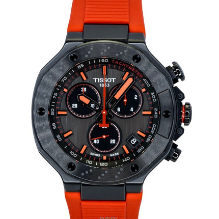 Tissot T-Race Chronograph -kvartsikello, synteettisellä rannekkeella, tummanharmaalla kellotaululla, T141.417.37.061.01, 100M, miesten kello