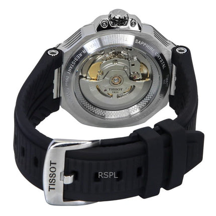 Tissot T-Race Powermatic 80 silikonihihna, musta kellotaulu, automaattinen T141.807.17.051.00 100M miesten kello