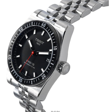 Tissot PR516 Powermatic 80 ruostumaton teräs musta kellotaulu automaattinen T149.407.11.051.00 100M miesten kello