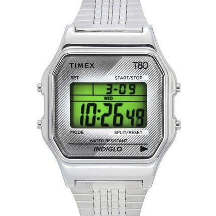 Timex T80 digitaalinen ruostumattomasta teräksestä valmistettu rannekoru kvartsi TW2R79300 unisex kello