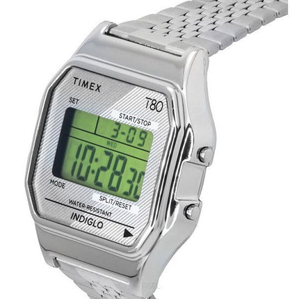 Timex T80 digitaalinen ruostumattomasta teräksestä valmistettu rannekoru kvartsi TW2R79300 unisex kello