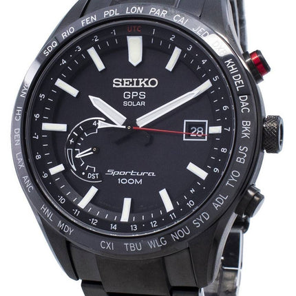 Kunnostettu Seiko Sportura GPS Solar World aika Japani teki SSF005 SSF005J1 SSF005J Miesten Watch