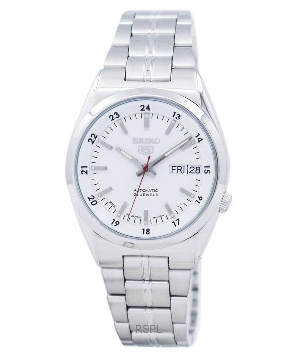Kunnostettu Seiko 5 21 Jewels valkoinen kellotaulu automaattinen SNK559J1 miesten kello