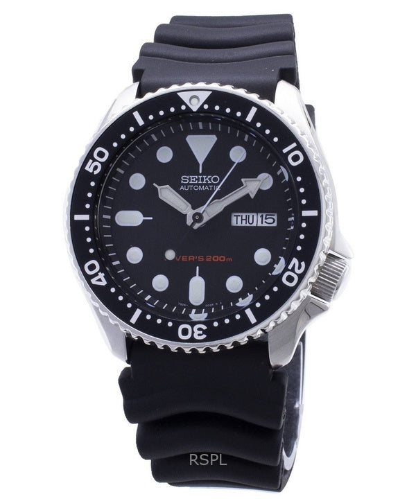 Kunnostettu Seiko Black Dial automaattinen sukeltaja SKX007K1 miesten kello