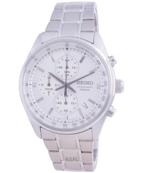 Kunnostettu Seiko Chronograph White Dial Quartz SSB375P1 100M miesten kello