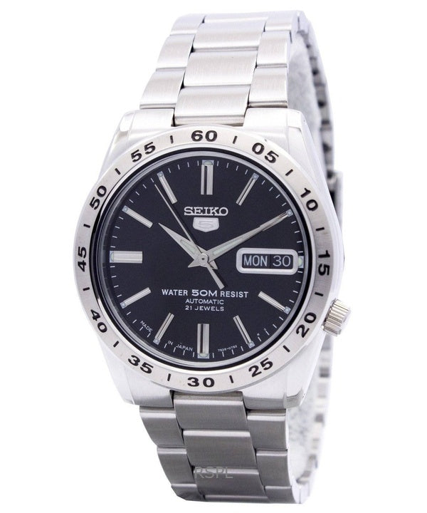 Kunnostettu Seiko 5 musta kellotaulu automaattinen 21 jalokivet SNKE01J1 miesten kello