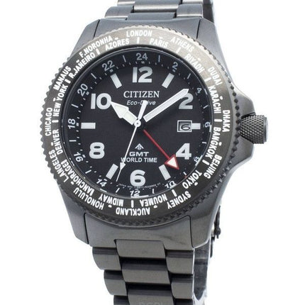 Kunnostettu Citizen Promaster Black Dial ruostumattomasta teräksestä valmistettu Eco-Drive Diver&#39,s BJ7107-83E 200M miesten k