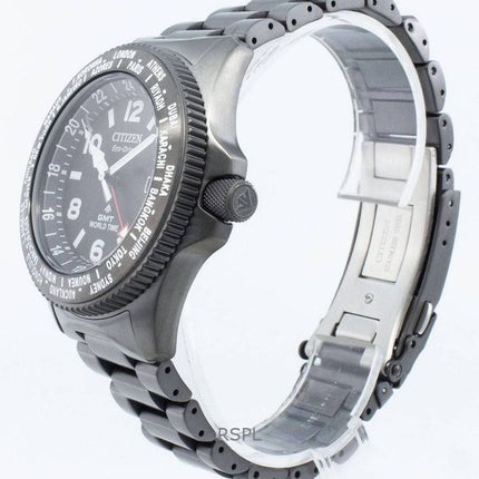 Kunnostettu Citizen Promaster Black Dial ruostumattomasta teräksestä valmistettu Eco-Drive Diver&#39,s BJ7107-83E 200M miesten k