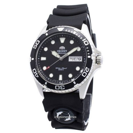 Kunnostettu Orient Ray II kumihihna musta kellotaulu automaattinen FAA02007B9 200M miesten kello