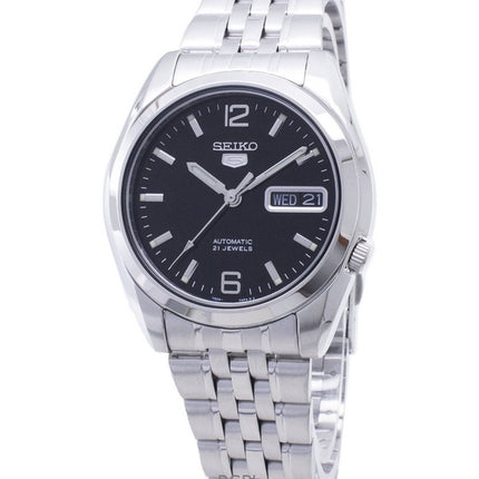 Kunnostettu Seiko 5 ruostumattomasta teräksestä valmistettu musta kellotaulu automaattinen SNK393K1 miesten kello