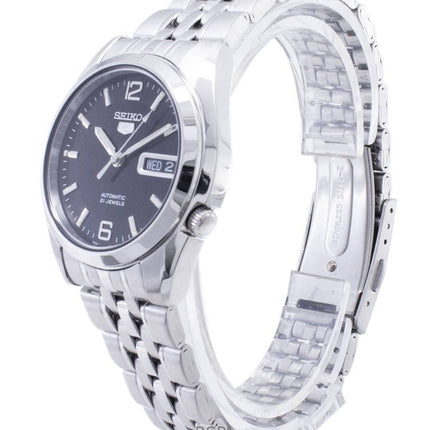 Kunnostettu Seiko 5 ruostumattomasta teräksestä valmistettu musta kellotaulu automaattinen SNK393K1 miesten kello