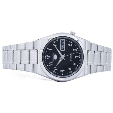 Kunnostettu Seiko 5 ruostumattomasta teräksestä valmistettu musta kellotaulu automaattinen SNK063J5 unisex kello