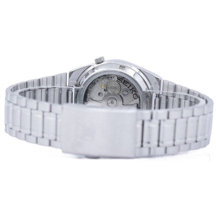 Kunnostettu Seiko 5 ruostumattomasta teräksestä valmistettu musta kellotaulu automaattinen SNK063J5 unisex kello