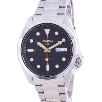 Kunnostettu Seiko 5 Sports ruostumattomasta teräksestä valmistettu musta kellotaulu automaattinen SRPE57K1 100M miesten kello