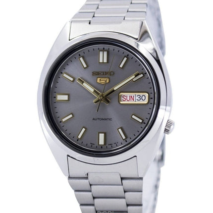 Kunnostettu Seiko 5 ruostumattomasta teräksestä valmistettu harmaa kellotaulu automaattinen 21 jalokivet SNXS75K1 miesten kello