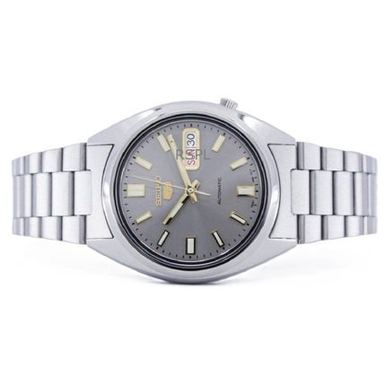 Kunnostettu Seiko 5 ruostumattomasta teräksestä valmistettu harmaa kellotaulu automaattinen 21 jalokivet SNXS75K1 miesten kello