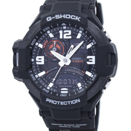 Kunnostettu Casio G-Shock analoginen digitaalinen hartsihihna musta kellotaulu Quartz GA-1000-1A 200M miesten kello