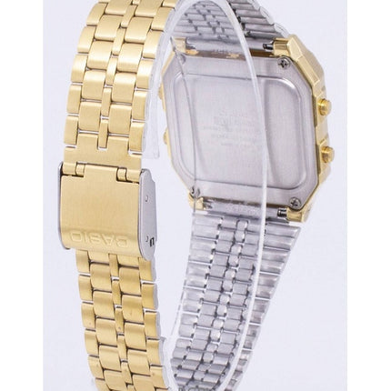 Kunnostettu Casio Digital Gold Tone ruostumattomasta teräksestä valmistettu kvartsi A500WGA-1DF miesten kello