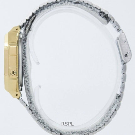 Kunnostettu Casio Digital Gold Tone ruostumaton teräs A168WG-9WDF Unisex kello