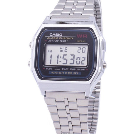 Kunnostettu Casio Vintage digitaalinen ruostumattomasta teräksestä valmistettu kvartsi A159WA-N1DF miesten kello