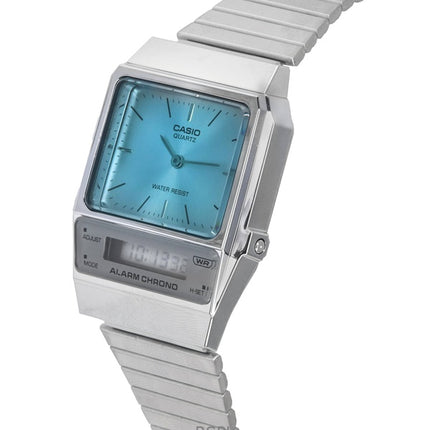 Kunnostettu Casio Vintage analoginen digitaalinen ruostumattomasta teräksestä valmistettu kvartsi AQ-800EC-2A Unisex kello