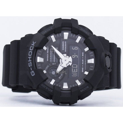 Kunnostettu Casio G-Shock analoginen digitaalinen hartsihihna, musta kellotaulu GA-700-1B 200M miesten kello
