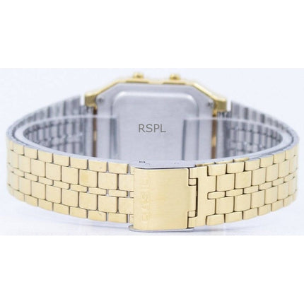 Kunnostettu Casio Digital Gold Tone ruostumattomasta teräksestä valmistettu kvartsi A500WGA-9DF miesten kello