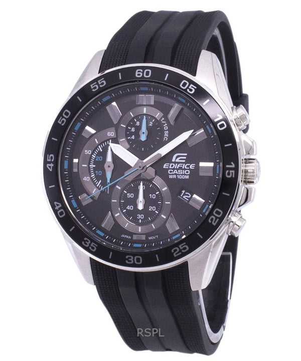 Kunnostettu Casio Edifice Chronograph Hartsi hihna musta kellotaulu kvartsi EFV-550P-1AV 100M miesten kello