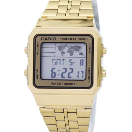 Kunnostettu Casio digitaalinen ruostumattomasta teräksestä valmistettu kvartsi A500WGA-9DF miesten kello