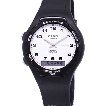 Kunnostettu Casio Analog Digital Dual Time Quartz AW-90H-7BVDF miesten kello