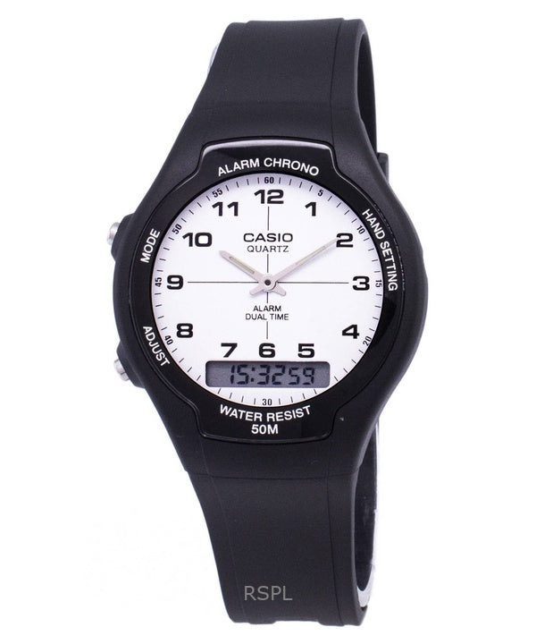 Kunnostettu Casio Analog Digital Dual Time Quartz AW-90H-7BVDF miesten kello
