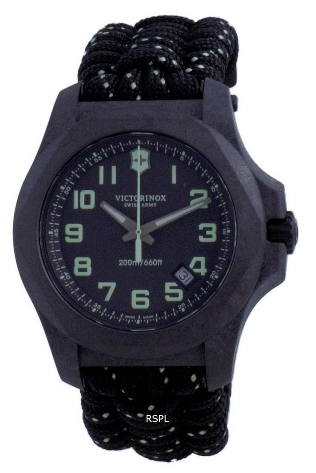 Victorinox INOX Carbon Black Textile Diver&#39,s Quartz 241859 200M miesten kello
