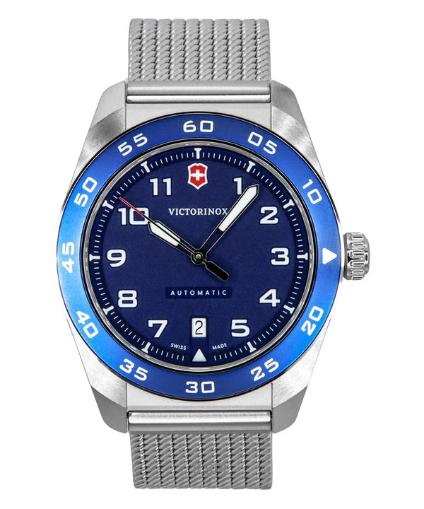 Victorinox Swiss Army ruostumattomasta teräksestä valmistettu sininen kellotaulu automaattinen 242045 100M miesten kello