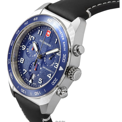 Victorinox Swiss Army Chronograph -kvartsikello, sininen kellotaulu, nahkaranneke, 242047, miesten kello
